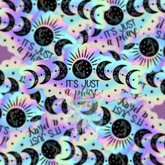 Moons phases holographic mental health sticker