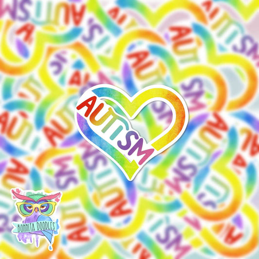Autism heart sticker