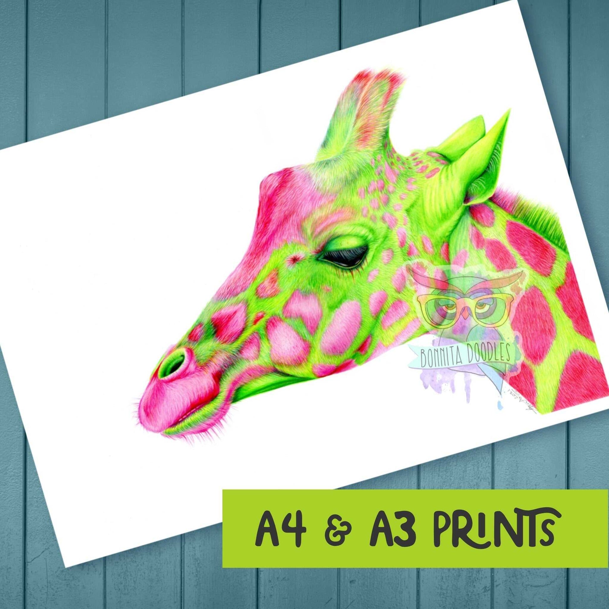 Peridot giraffe print. Home art print