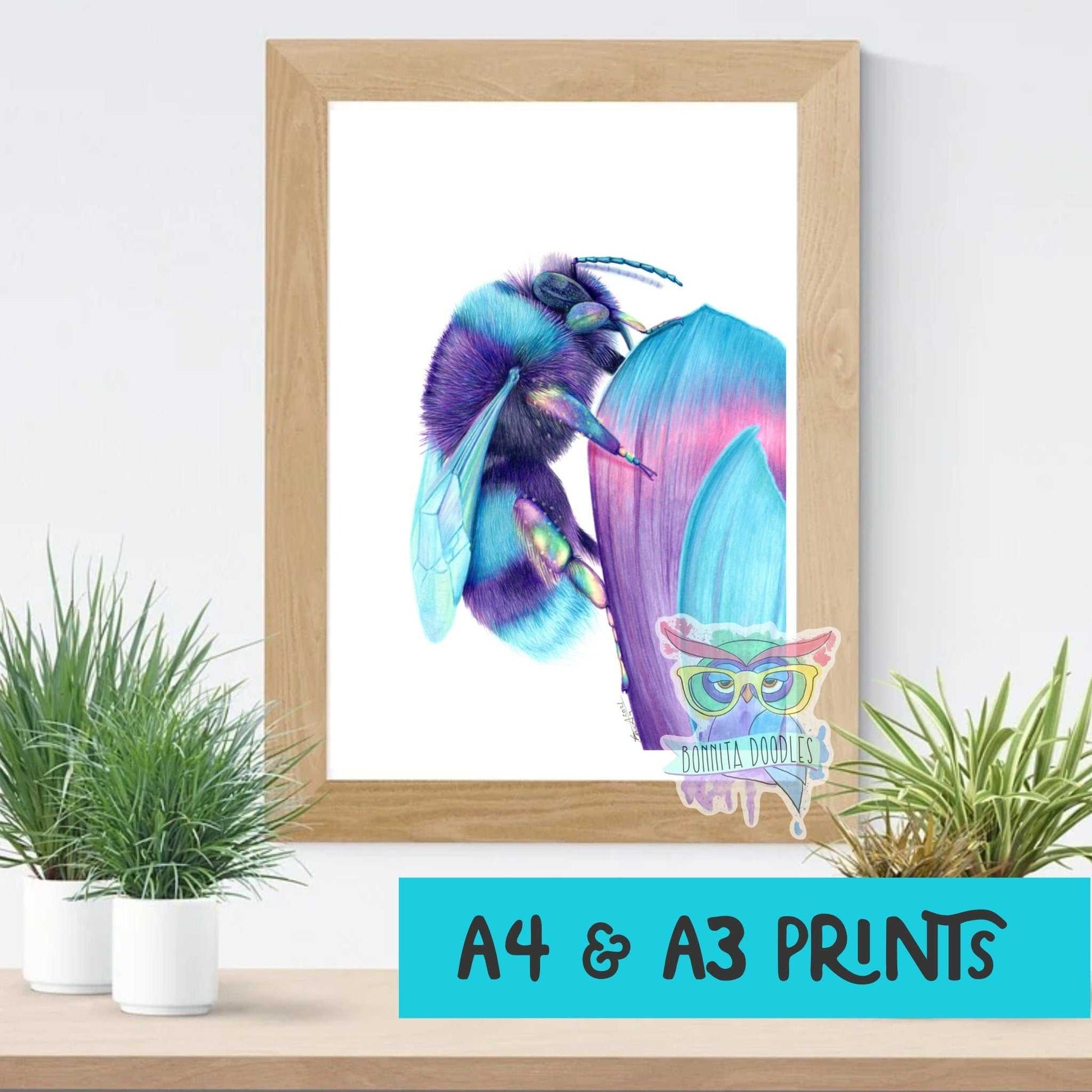 Bumblebee print - Sapphire Series. Home art print