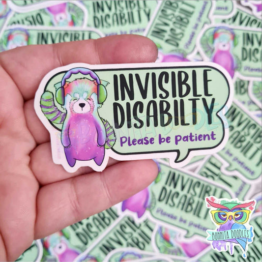 INVISIBLE disability illness matt premium sticker
