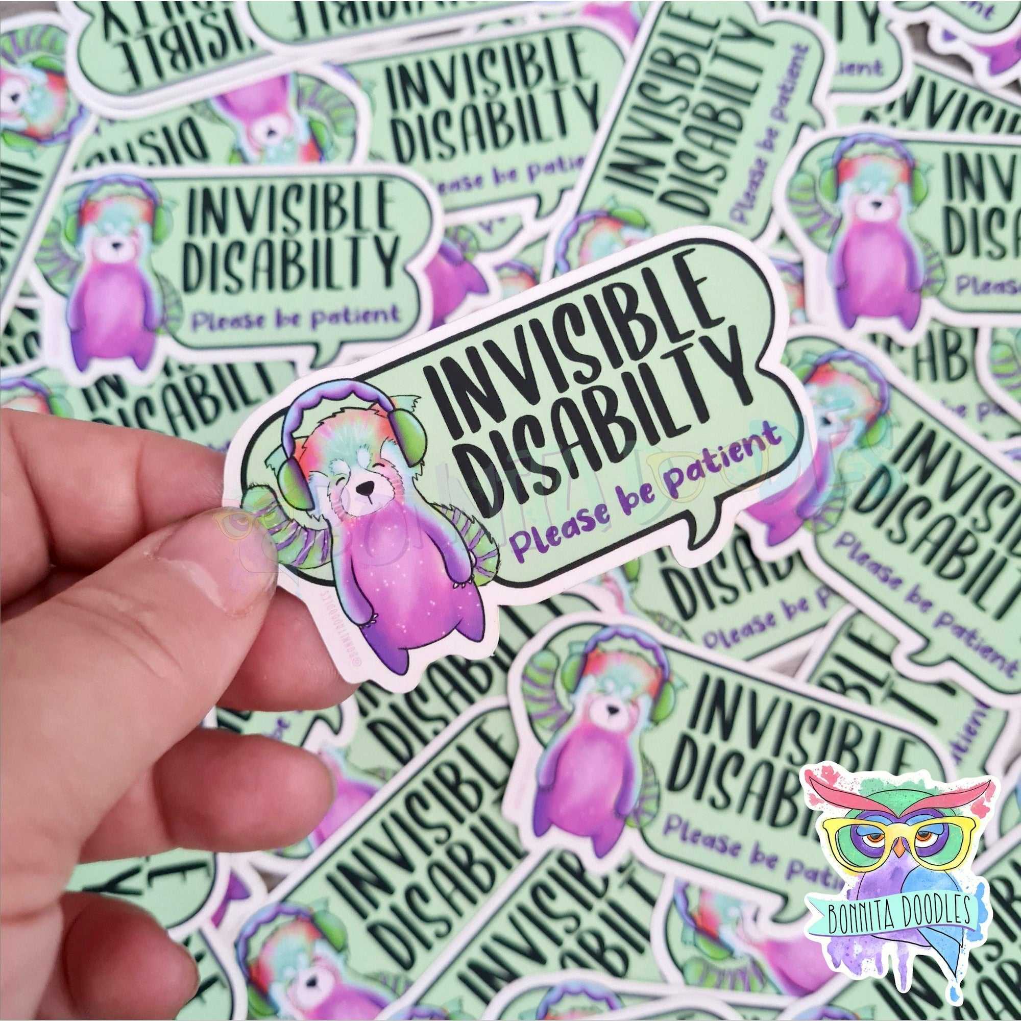 INVISIBLE disability illness matt premium sticker