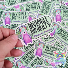 INVISIBLE disability illness matt premium sticker