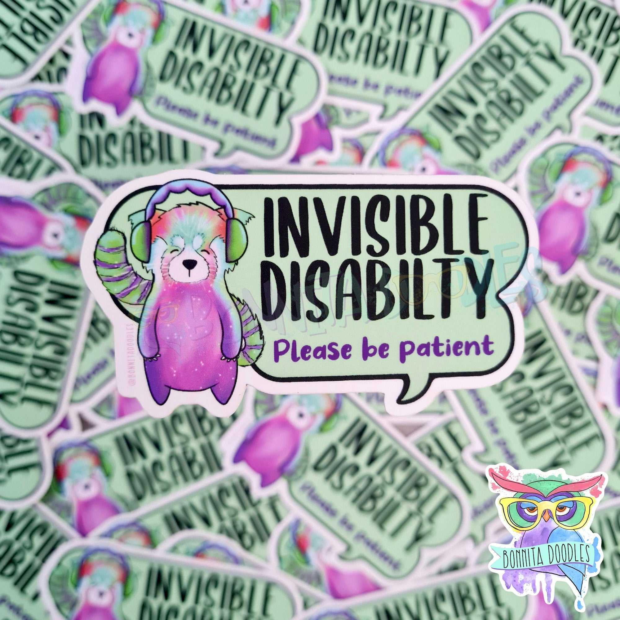 INVISIBLE disability illness matt premium sticker