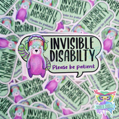 INVISIBLE disability illness matt premium sticker