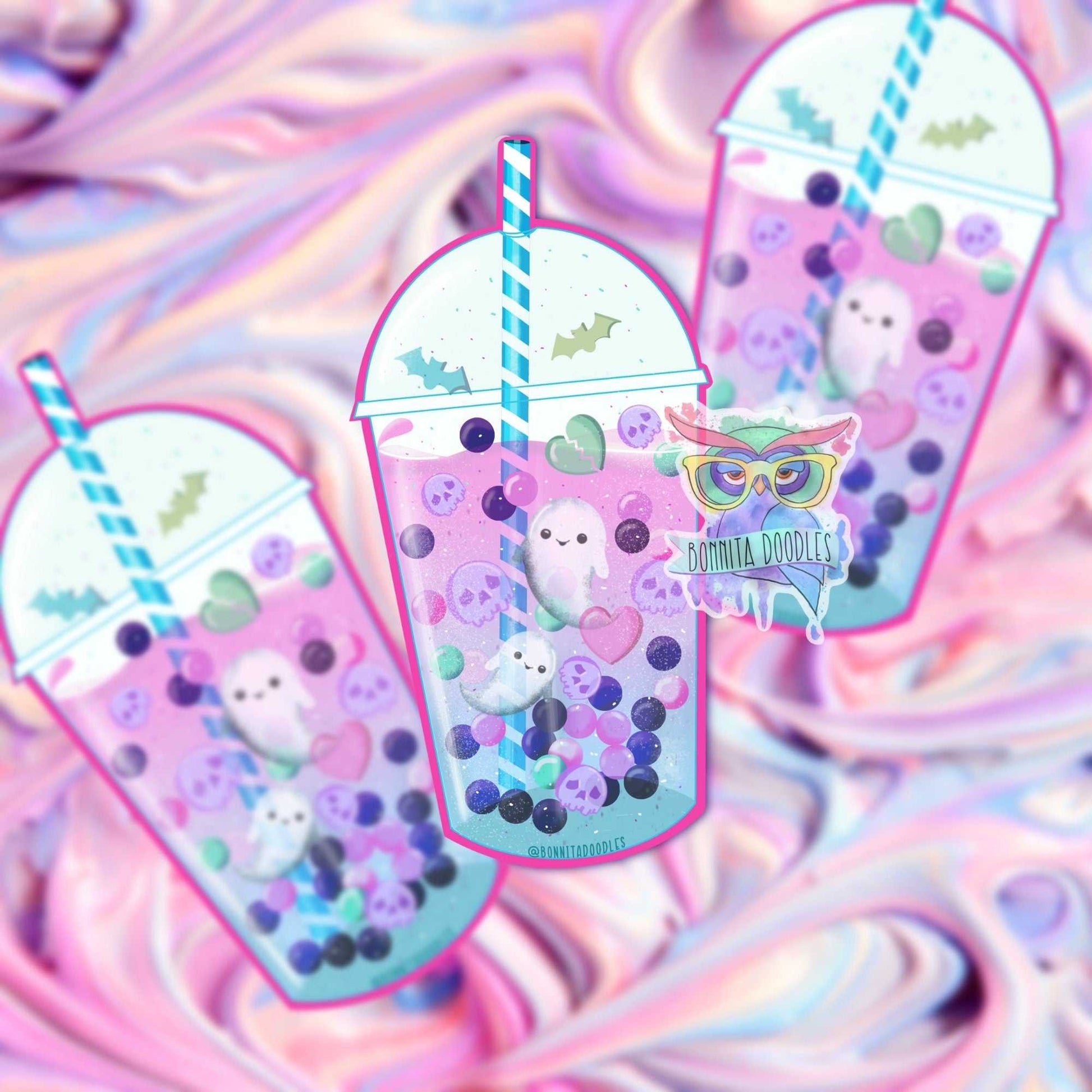 Kawaii pastel goth Halloween large stickers