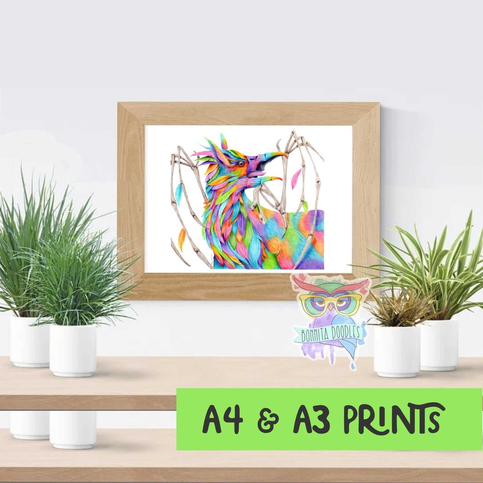 Rainbow Opal Griffin print - home art print