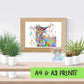 Rainbow Opal Griffin print - home art print