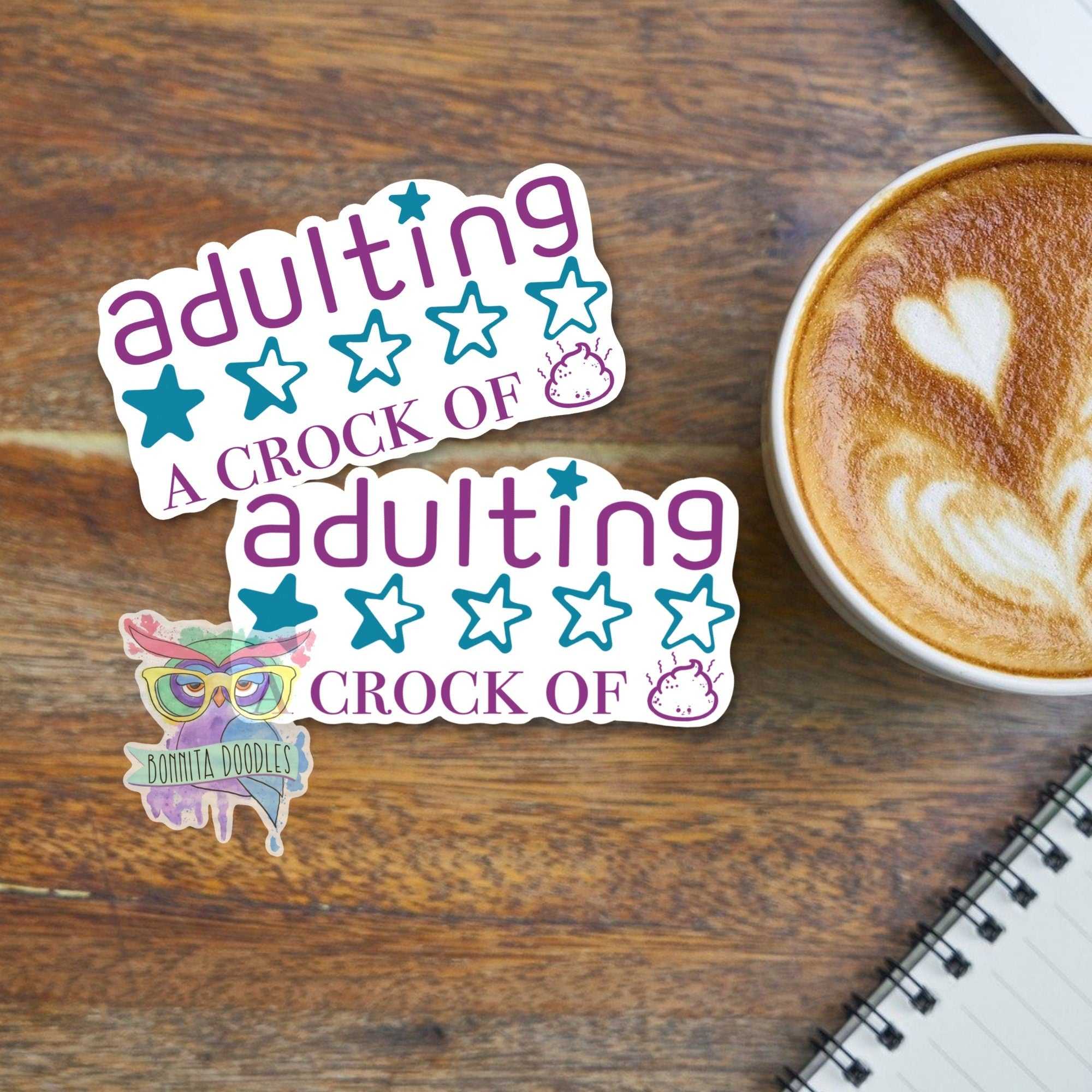 Adulting sweary matt premium sticker