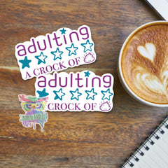 Adulting sweary matt premium sticker