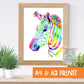 Opal Zebra print - rainbow
