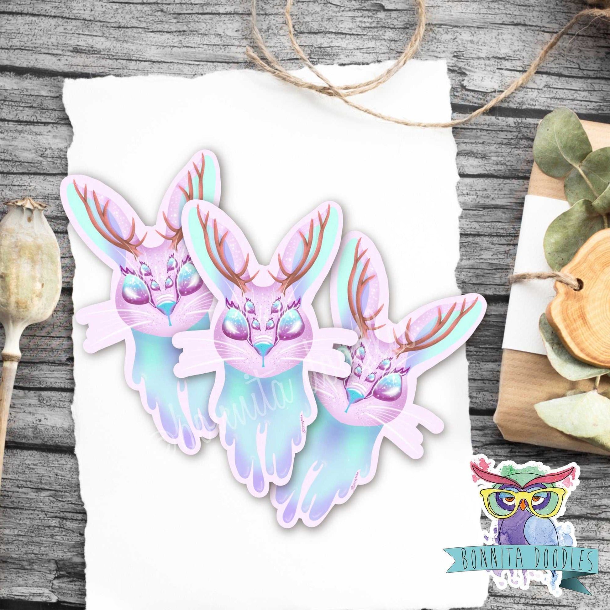 Cute Hare / Rabbit sticker / Jackalope