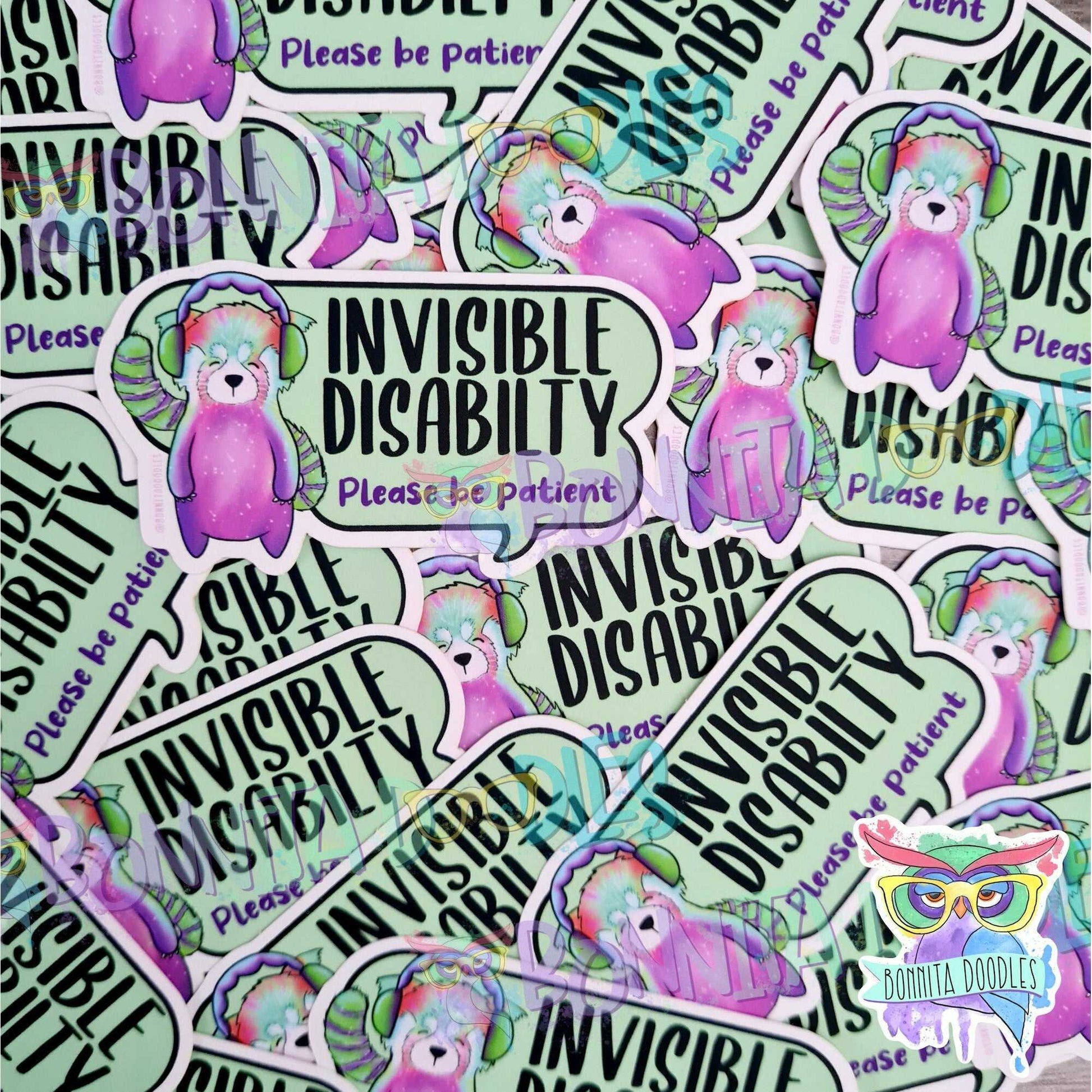 INVISIBLE disability illness matt premium sticker