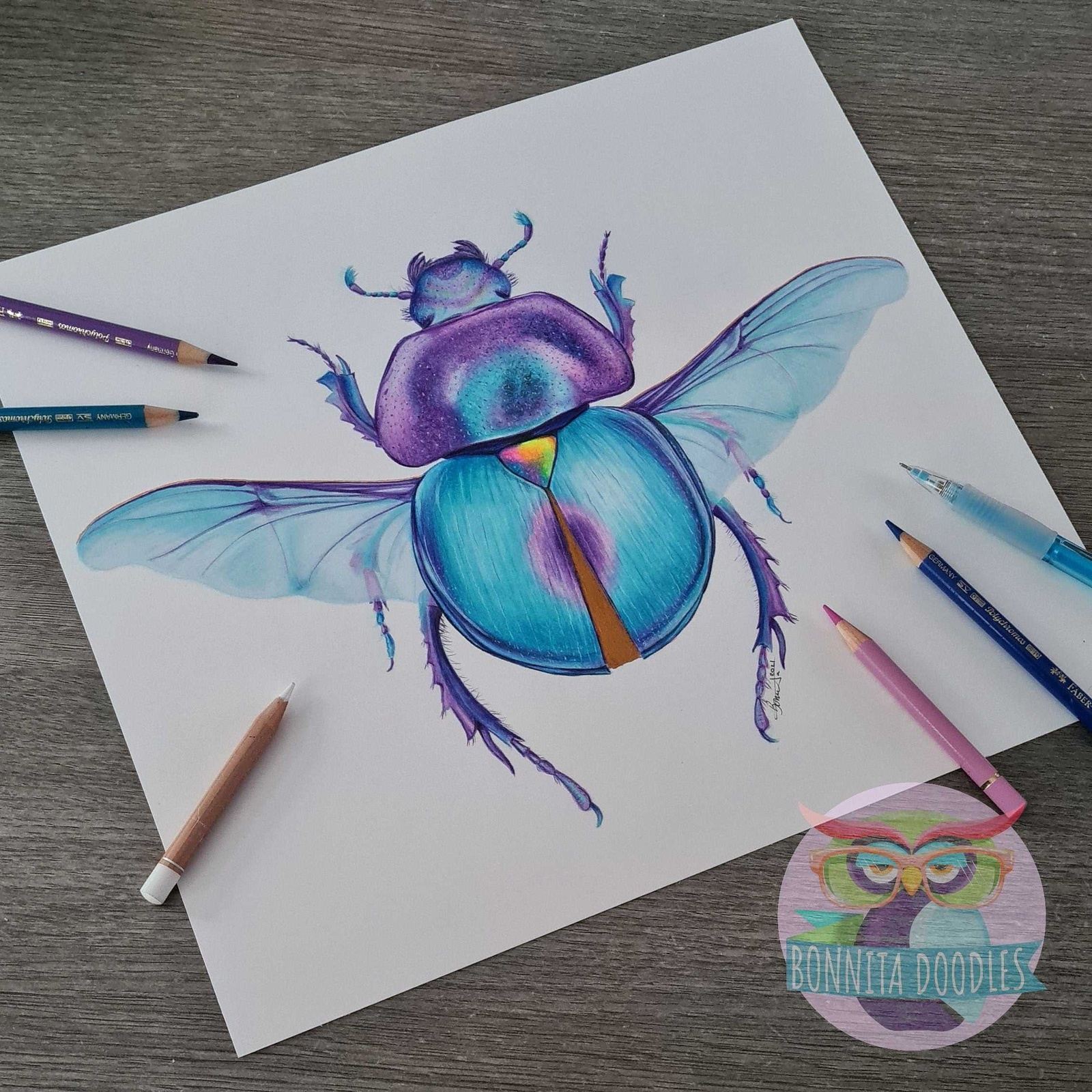 Scarab Beetle - Sapphire Series. Home art print