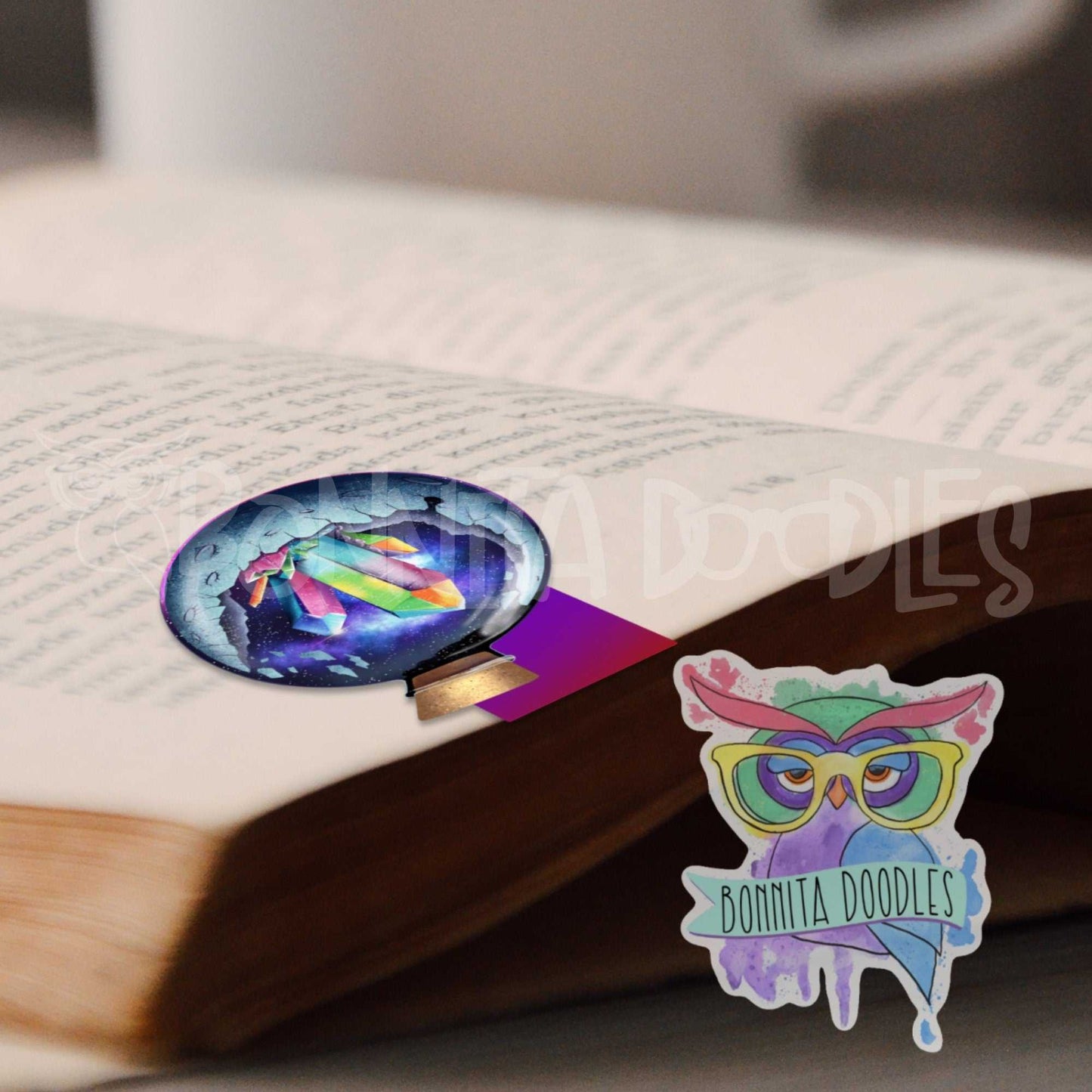 Sun and moon magnetic bookmark