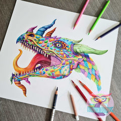 Rainbow Opal dragon print - home art print