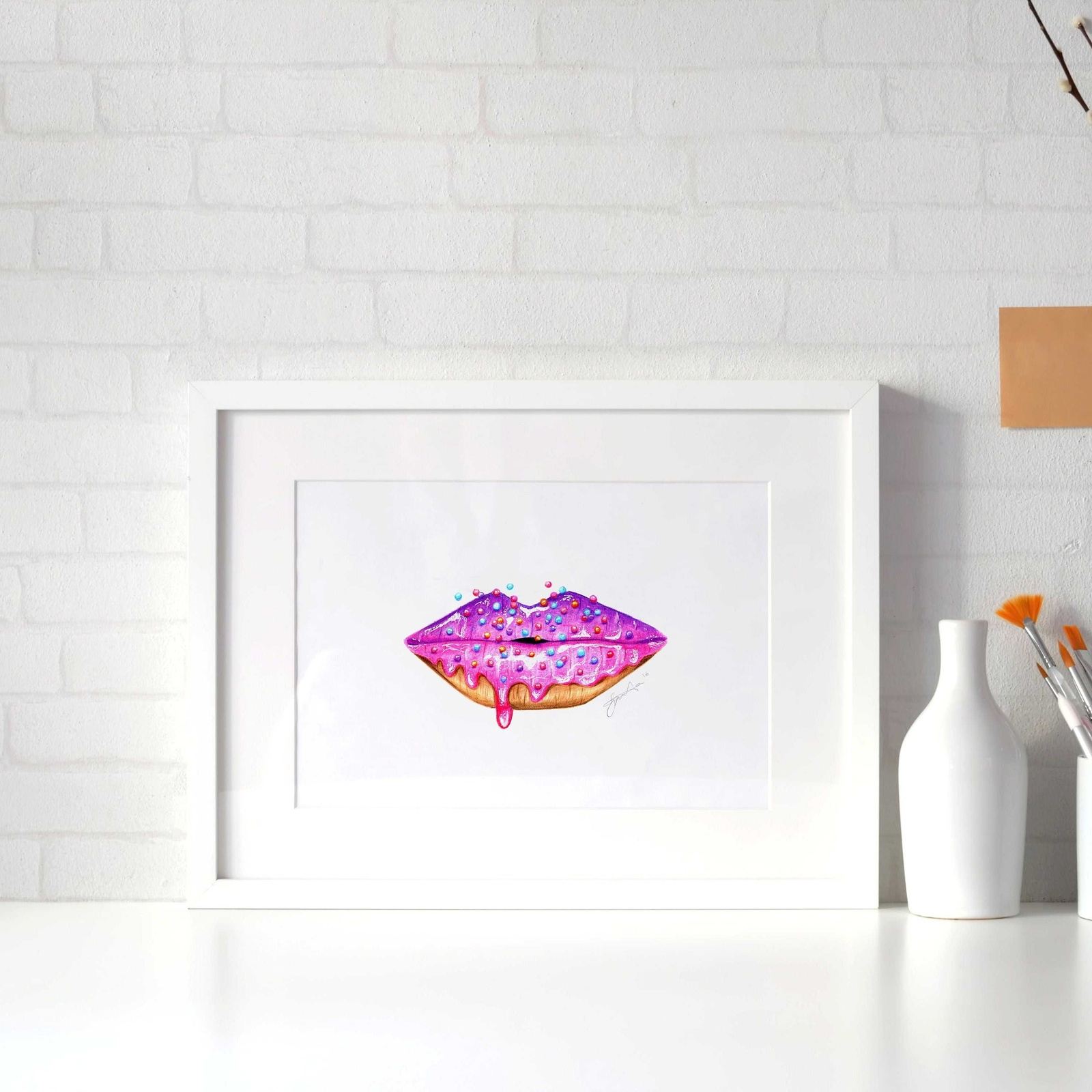 Donut lip art - Original drawing