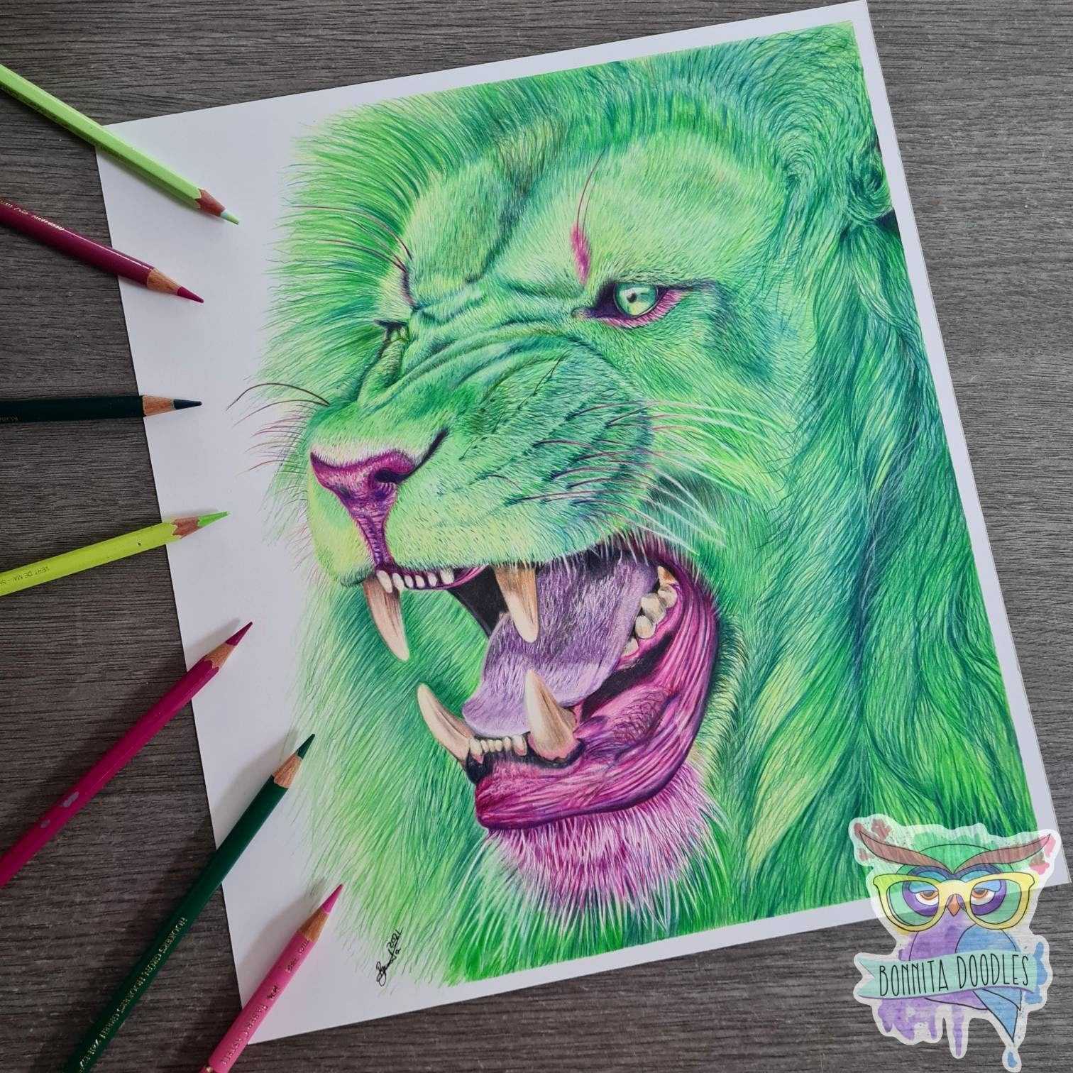 Lion - Peridot Series. Home art print